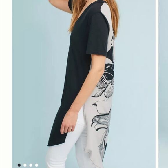 Black and White Floral Women's Top - Picture 1 of 11